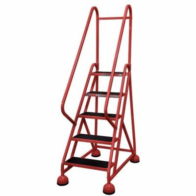 5 STEPS, 45" H STEEL ROLLING LADDER, 450 LB. LOAD CAPACITY