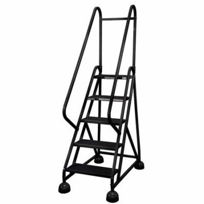 5 STEPS, 45" H STEEL ROLLING LADDER, 450 LB. LOAD CAPACITY