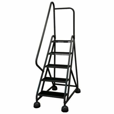 5 STEPS, 45" H STEEL ROLLING LADDER, 450 LB. LOAD CAPACITY