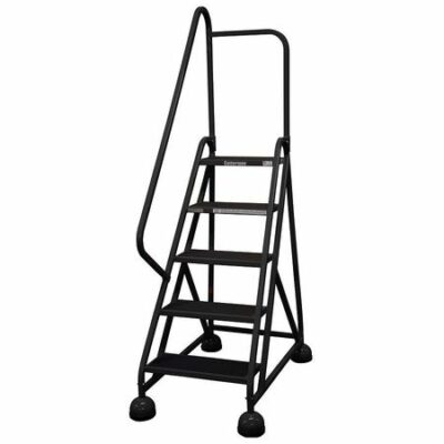 5 STEPS, 45" H STEEL ROLLING LADDER, 450 LB. LOAD CAPACITY