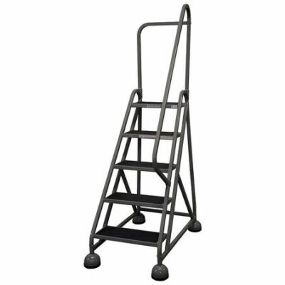 5 STEPS, 45" H STEEL ROLLING LADDER, 450 LB. LOAD CAPACITY