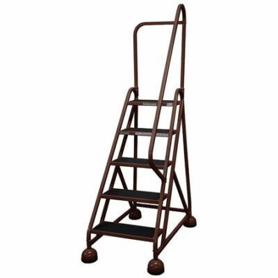 5 STEPS, 45" H STEEL ROLLING LADDER, 450 LB. LOAD CAPACITY