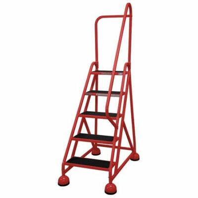 5 STEPS, 45" H STEEL ROLLING LADDER, 450 LB. LOAD CAPACITY