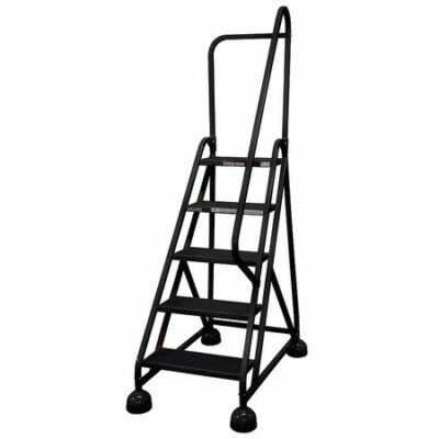 5 STEPS, 45" H STEEL ROLLING LADDER, 450 LB. LOAD CAPACITY