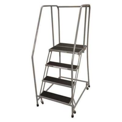 4 STEPS, 40" H STEEL TILT AND ROLL LADDER, 450 LB. LOAD CAPACITY