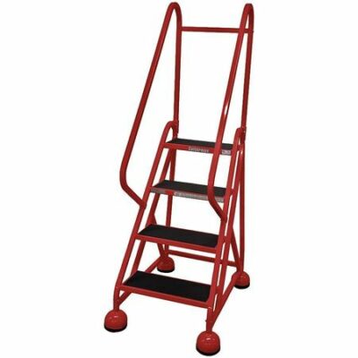 4 STEPS, 36" H STEEL ROLLING LADDER, 450 LB. LOAD CAPACITY