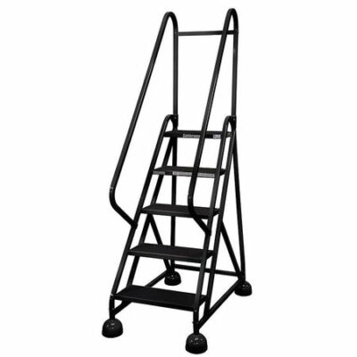 5 STEPS, 45" H STEEL ROLLING LADDER, 450 LB. LOAD CAPACITY