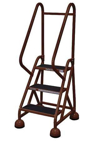3 STEPS, 27" H STEEL ROLLING LADDER, 450 LB. LOAD CAPACITY