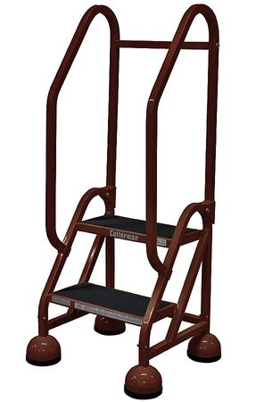 2 Steps, 18" H Steel Rolling Ladder, 450 lb. Load Capacity