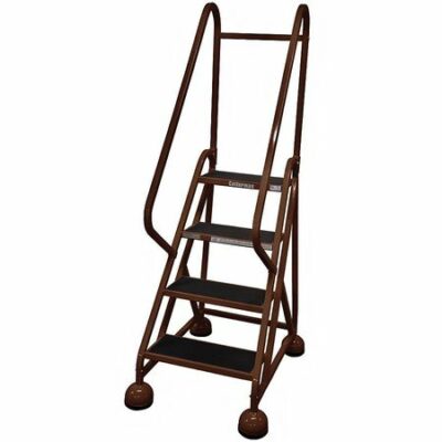 4 STEPS, 36" H STEEL ROLLING LADDER, 450 LB. LOAD CAPACITY