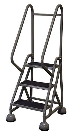 3 STEPS, 27" H STEEL ROLLING LADDER, 450 LB. LOAD CAPACITY