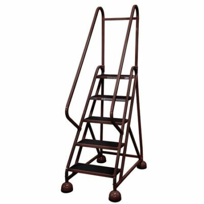 5 STEPS, 45" H STEEL ROLLING LADDER, 450 LB. LOAD CAPACITY