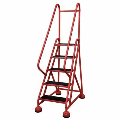 5 STEPS, 45" H STEEL ROLLING LADDER, 450 LB. LOAD CAPACITY