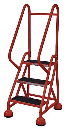 3 STEPS, 27" H STEEL ROLLING LADDER, 450 LB. LOAD CAPACITY
