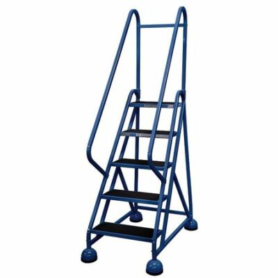 5 STEPS, 45" H STEEL ROLLING LADDER, 450 LB. LOAD CAPACITY
