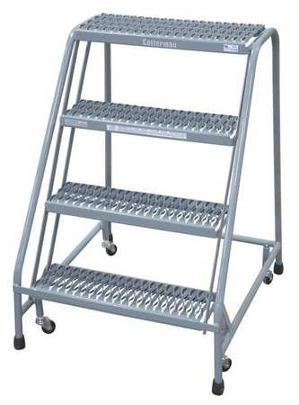 40" H STEEL SAFETY ROLLING LADDER, 450 LB. LOAD CAPACITY