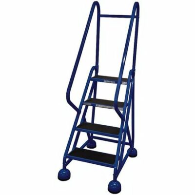 4 STEPS, 36" H STEEL ROLLING LADDER, 450 LB. LOAD CAPACITY