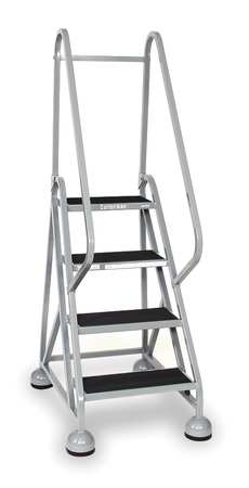 4 STEPS, 36" H STEEL ROLLING LADDER, 450 LB. LOAD CAPACITY