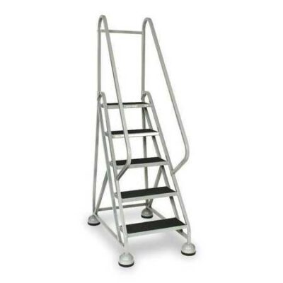 5 STEPS, 45" H STEEL ROLLING LADDER, 450 LB. LOAD CAPACITY