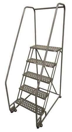5 STEPS 50 H STEEL ROLLING LADDER 450 LB LOAD CAPACITY