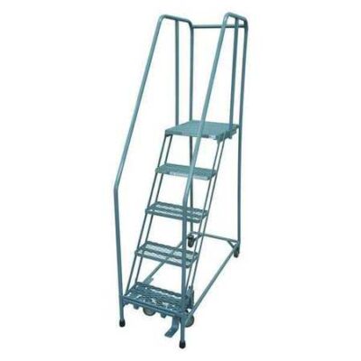 5 STEPS 50 H STEEL ROLLING LADDER 450 LB LOAD CAPACITY