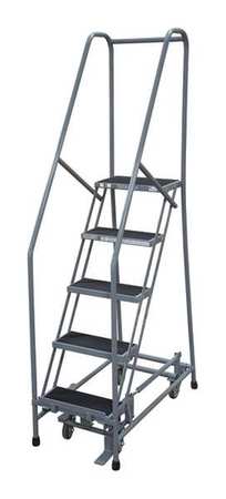 5 STEPS 50 H STEEL ROLLING LADDER 450 LB LOAD CAPACITY