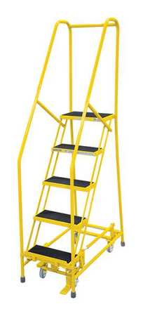 5 STEPS 50 H STEEL ROLLING LADDER 450 LB LOAD CAPACITY