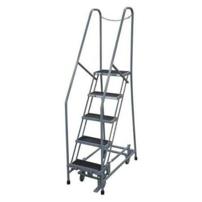5 STEPS 50 H STEEL ROLLING LADDER 450 LB LOAD CAPACITY