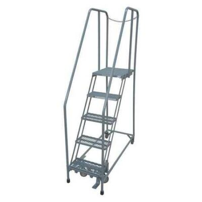 5 STEPS 50 H STEEL ROLLING LADDER 450 LB LOAD CAPACITY