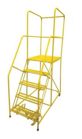 5 STEPS 50 H STEEL ROLLING LADDER 450 LB LOAD CAPACITY