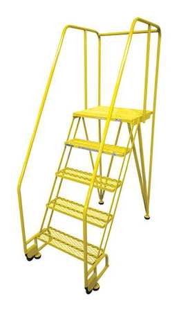 5 STEPS 50 H STEEL ROLLING LADDER 450 LB LOAD CAPACITY