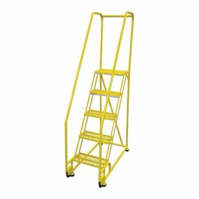 5 STEPS 50 H STEEL ROLLING LADDER 450 LB LOAD CAPACITY