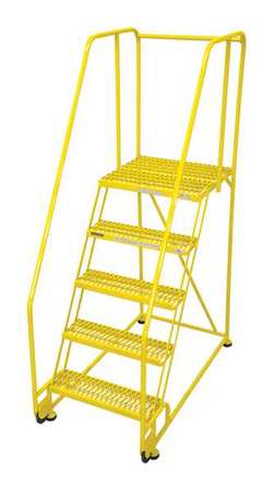 5 STEPS 50 H STEEL ROLLING LADDER 450 LB LOAD CAPACITY