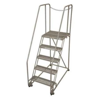 5 STEPS 50 H STEEL ROLLING LADDER 450 LB LOAD CAPACITY