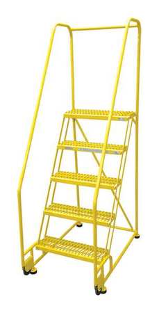 5 STEPS 50 H STEEL ROLLING LADDER 450 LB LOAD CAPACITY