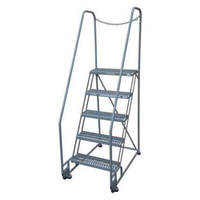 5 STEPS 50 H STEEL ROLLING LADDER 450 LB LOAD CAPACITY