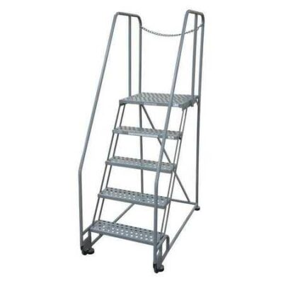 5 STEPS 50 H STEEL ROLLING LADDER 450 LB LOAD CAPACITY