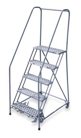 5 STEPS 50 H STEEL ROLLING LADDER 450 LB LOAD CAPACITY