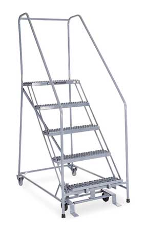 5 STEPS 50 H STEEL ROLLING LADDER 450 LB LOAD CAPACITY