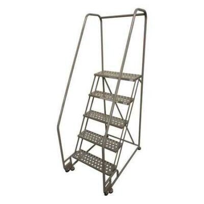 5 STEPS 50 H STEEL ROLLING LADDER 450 LB LOAD CAPACITY