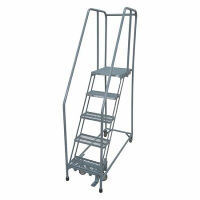 5 STEPS 50 H STEEL ROLLING LADDER 450 LB LOAD CAPACITY