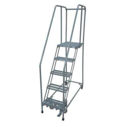 5 STEPS 50 H STEEL ROLLING LADDER 450 LB LOAD CAPACITY