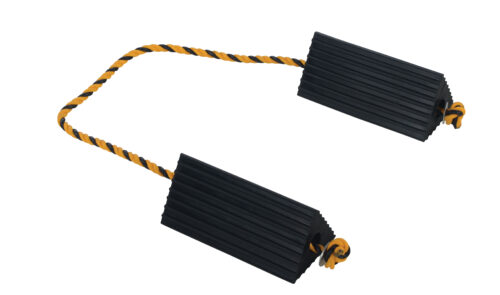 Vestil Rubber Airline Wheel Chock 5 In. x 10 In. Black AC-13