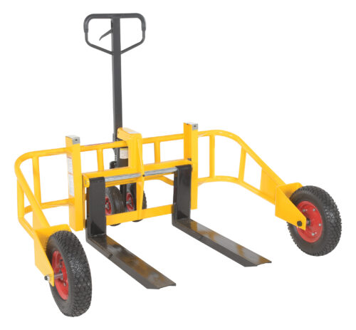 Vestil Steel All-Terrain Pallet Truck 32 In. Fork Length 2000 Lb. Capacity Yellow ALL-T-2