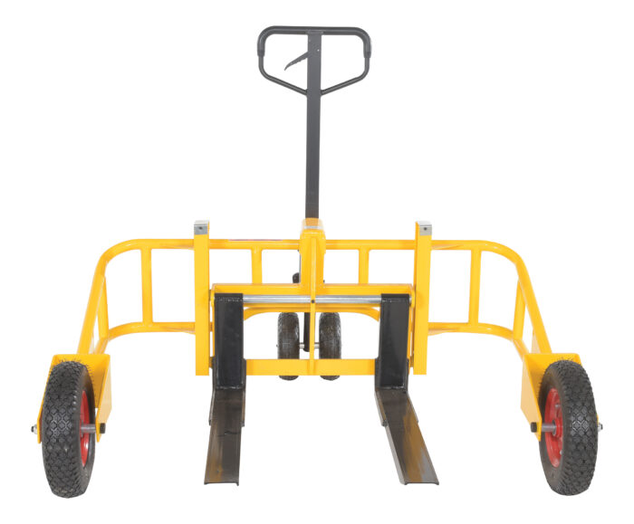 Vestil Steel All-Terrain Pallet Truck 32 In. Fork Length 2000 Lb. Capacity Yellow ALL-T-2 - Image 3