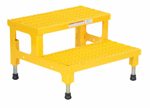 Vestil Steel Adjustable Step Mate Stand 2 Step 22-7/8 In. x 23-13/16 In. x 15-1/4 In. 500 Lb. Capacity Yellow ASP-24