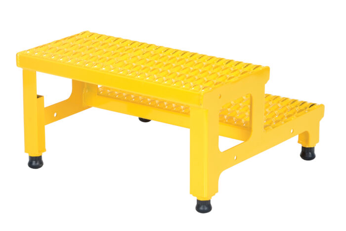 Vestil Steel Adjustable Step Mate Stand 2 Step 22-7/8 In. x 23-13/16 In. x 15-1/4 In. 500 Lb. Capacity Yellow ASP-24 - Image 2