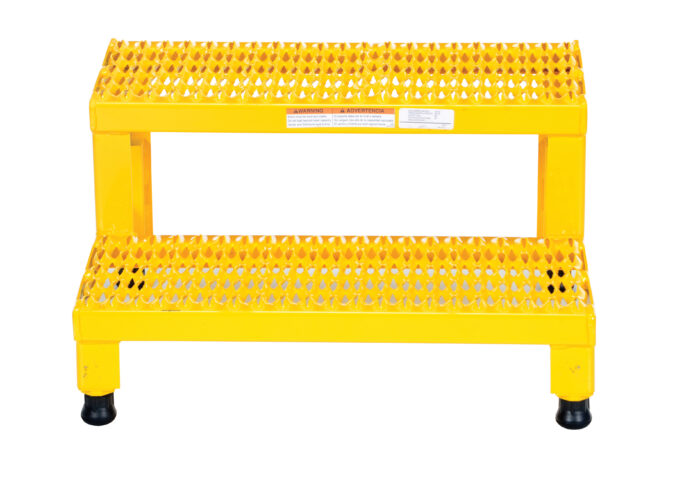 Vestil Steel Adjustable Step Mate Stand 2 Step 22-7/8 In. x 23-13/16 In. x 15-1/4 In. 500 Lb. Capacity Yellow ASP-24 - Image 3