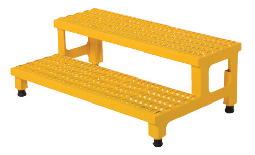 Vestil Steel Adjustable Step Mate Stand 2 Step 22-7/8 In. x 36-3/16 In. x 15-1/4 In. 500 Lb. Capacity Yellow ASP-36