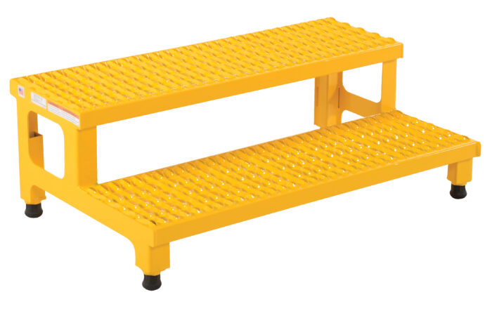 Vestil Steel Adjustable Step Mate Stand 2 Step 22-7/8 In. x 36-3/16 In. x 15-1/4 In. 500 Lb. Capacity Yellow ASP-36 - Image 2